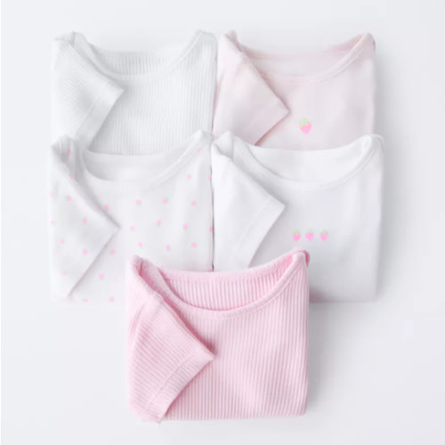 FIVE-PACK OF STRAWBERRY BODYSUITS - Pink | ZARA United States