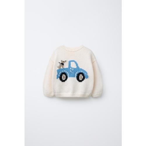 CAR KNIT SWEATER - Ecru | ZARA United States