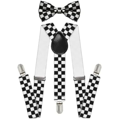 trilece Child Kids Boys Girls Suspenders Bow Tie Set Adjustable Y Back Toddler Baby Infant Suspender Bowtie