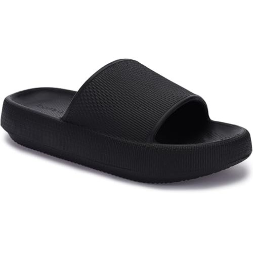 Joomra Pillow Slippers for Women and Men Non Slip Quick Drying Shower Slides Bathroom Sandals | Ultra Cushion | Thick Sole