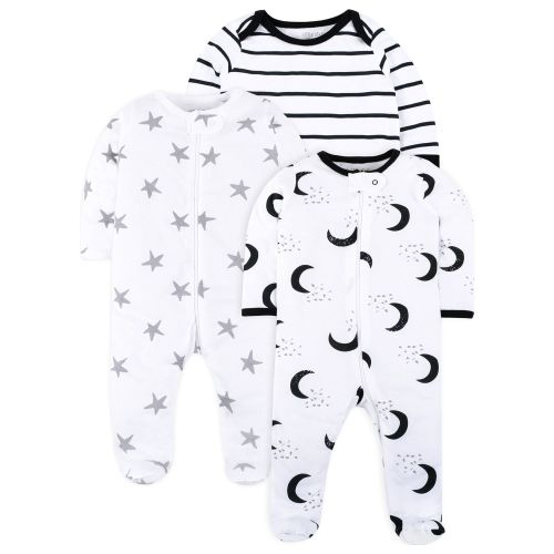 Little Star Organic Baby Unisex 3Pk Sleep n Play, Size NB-9M