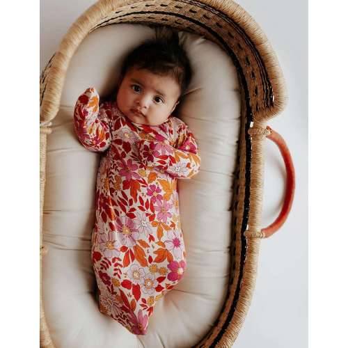 Wild Child Floral Newborn Knotted Gown Set - Milk & Baby – Milk & Baby
