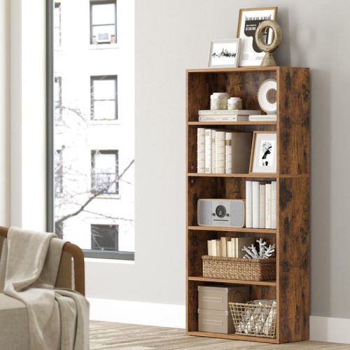 Sleek 5-Tier Open Bookshelf, 23.6 Inches Wide, Adjustable Storage Shelves, Floor Standing Unit for Organizing Your Space