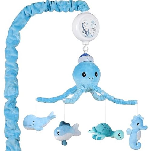 CLYMENE Ocean Musical Baby Crib Mobile - Whale/Turtle/Seahorse Mobile for Crib with 12 Lullabies for Baby Boys and Girls | Nautical Nursery Decor