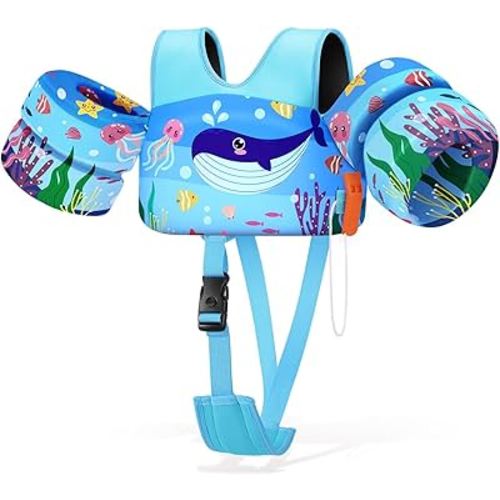 HeySplash Toddler Swim Vest, Toddler Floaties Fit 13-30 Lbs, Puddle Kids Jumper with Adjustable Strap, Pool Float Jacket Arm Floaties Baby Floatie Water Wing, Pool Sea Swimming Aid