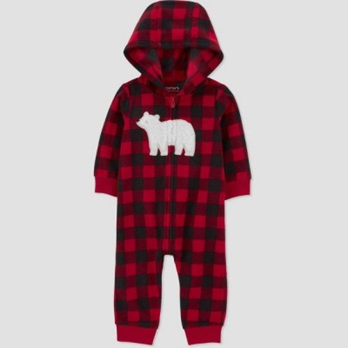 Carter's Just One You® Baby Boys' Buffalo Checkered Bear Jumpsuit - Red, Size: 6M