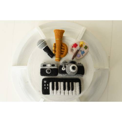 Hand-Felted Newborn Music Props Toy, Newborn Felted Microphone Toy,Needle Felted Camera Toy,Newborn Photography Props,Newborn Photo Camera