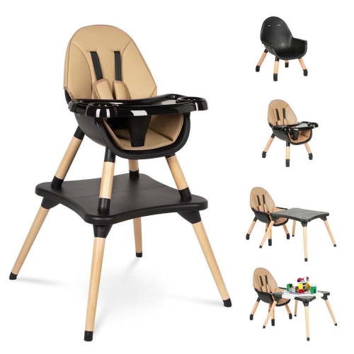 Gofirst 6 in 1 Convertible High Chair for Babies and Toddlers, Baby Chair Black