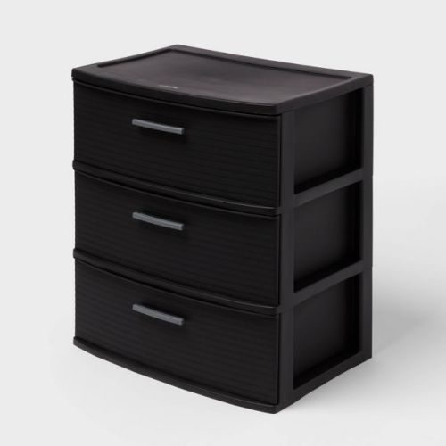 3 Drawer Wide Tower - Black - Brightroom™