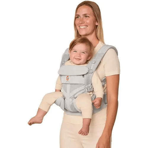 Ergobaby Omni Classic Baby Carrier Newborn to Toddler - Breathable Baby Carriers for Summer - All-Position Carrier with Lumbar Support (7-45 Pounds), Mesh, Pearl Grey