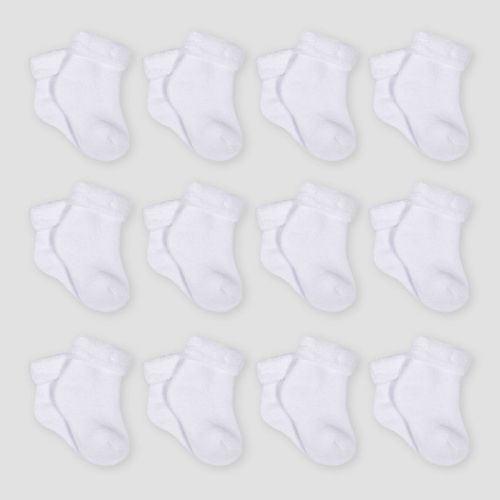 Gerber Baby 12pk Wiggle Proof Socks, Size: 0-3M