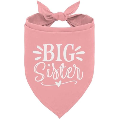 Big Sister Dog Bandana, Dog Bandana, Pink Pet Dog Scarf Accessories, Pet Dog Triangle Scarf, Dog Bandana for Small Medium Dogs, Baby Announcement Dog Bandana, Dog Bandana Pet Scarf (M)