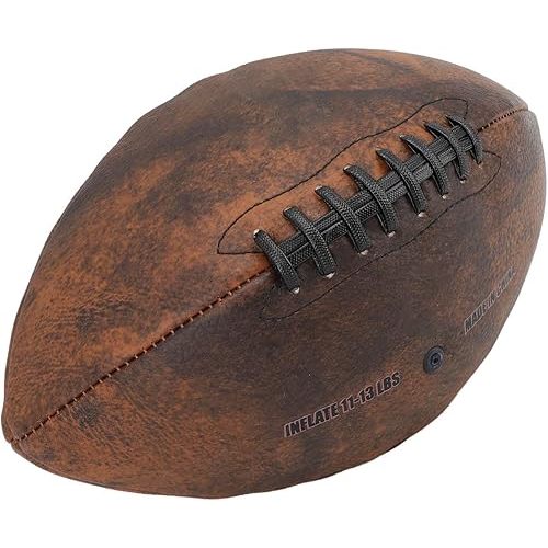 GOTOTOP Training Football Size 9 Rugby Ball PU Comfortable Grip Vintage Design Sports Football for Game Match