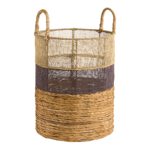 Quin Tall Seagrass Tri Weave Tote Basket