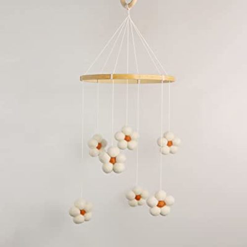 Baby Mobile for Crib - Felt Flower Mobile - Flower Baby Mobile - Boho Crib Mobile - Boho Nursery Decor - Crib Mobile for Girls, Boys - Mobile for Bassinet, Pack N Play - Flower