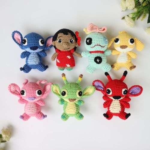 Crochet Stitch, Scrump Amirugumi , Leroy,reuben Doll, Blue and Pink Creature Crochet Plush Amigurumi Inspired by Lilo and Stitch and Angel - Etsy
