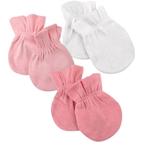HonestBaby Multipack Baby Cap Hats and Mitts Sets No Scratch Mittens 100% Organic Cotton for Newborn Boys, Girls, Unisex