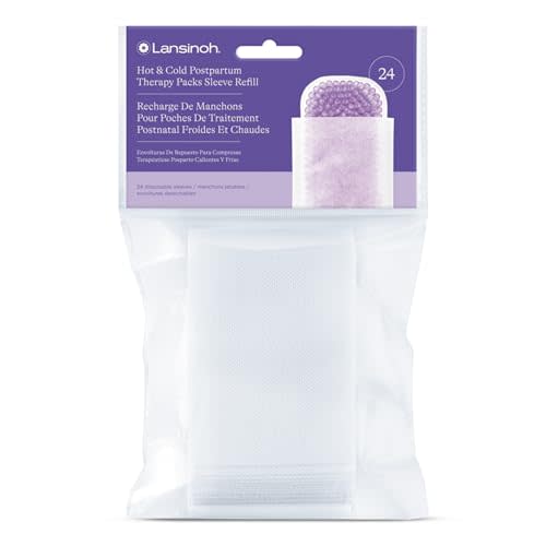 Lansinoh Hot & Cold Postpartum Therapy Packs Disposable Sleeve Refill, 24 Count