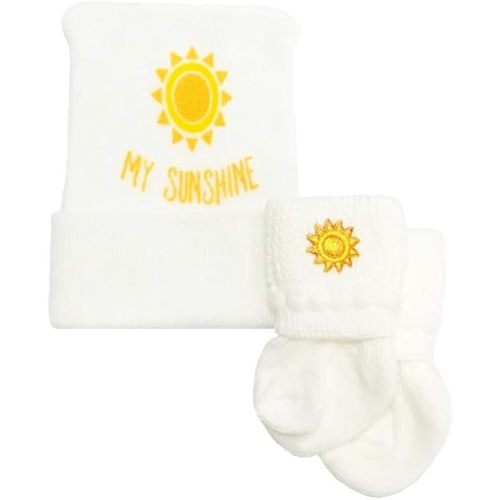 Newborn Baby My Sunshine Hat & Sock Set Yellow