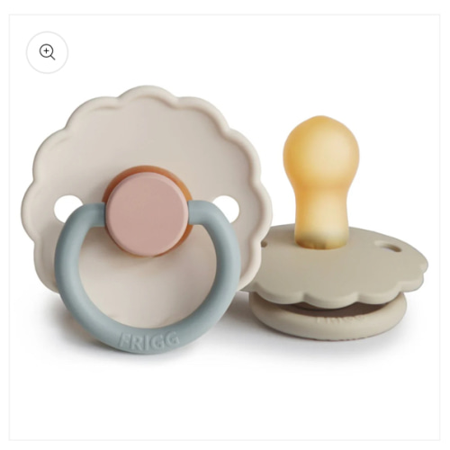 FRIGG Daisy Natural Rubber Pacifier Colorblock (Cotton Candy/Sandstone - Harp Angel Boutique