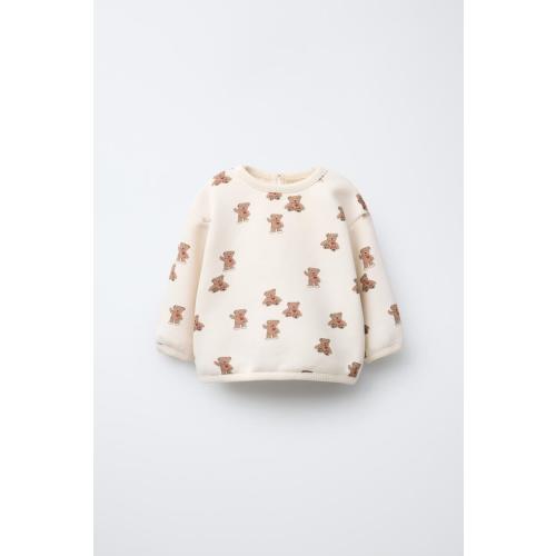 HEART BEARS SWEATSHIRT - Light ecru | ZARA United States