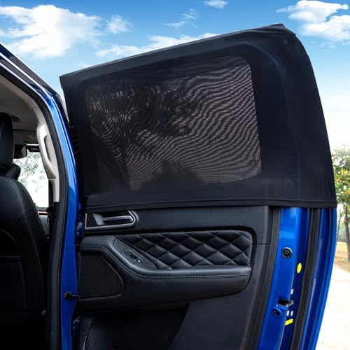 Car Rear Side Window Shades for Pickup Trucks,7 Seats Larger SUVs, Super Stretchy Mesh Car Sun Shade Mosquito Net Covers, Anti-Sun Glare, Reduce UV Rays,Privacy Protecstion,2 Pack