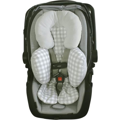 Hudson Baby Unisex Baby Car Seat Body Support Insert, Gray Gingham, One Size