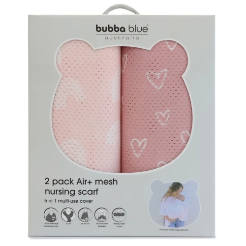 Nordic 2pk AIR+ Mesh Nursing Scarf Berry/Rose
