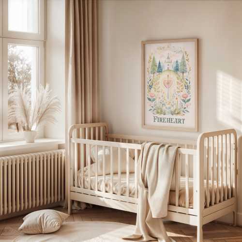Throne of Glass Nursery Print | Fireheart Whimsical Kid's Art | Bookish Mom Gift