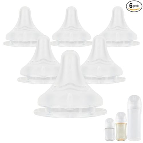 Silicone Nipple for Pigeon Bottle,Size SS,Newborn Flow Baby Bottle Nipples,0m+ 6 Count