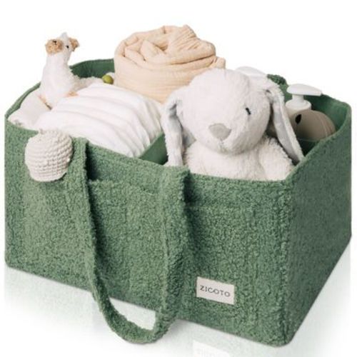 Diaper Caddy Organizer - Versatile Basket for Diapers, Wipes & Baby Essentials - Perfect Baby Shower Gift, Car Storage, & for Expecting Mothers