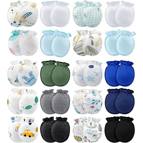 ONESING 16-20 Pairs Baby Mittens Newborn Mittens No Scratch 0-6 Months Warm Mittens for Newborn Baby Boys Girls