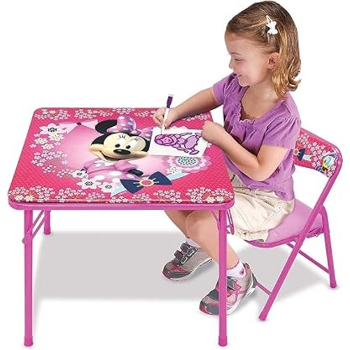 Minnie Mouse Table & Chair Set for Toddlers 24-48M, Includes 1 Table & 1 Chair [Amazon Exclusive] Table: 20"L x 20"W x 16.4"H, Chair: 12"L x 11.6"W x 17"H - Weight Limit: 70 lbs