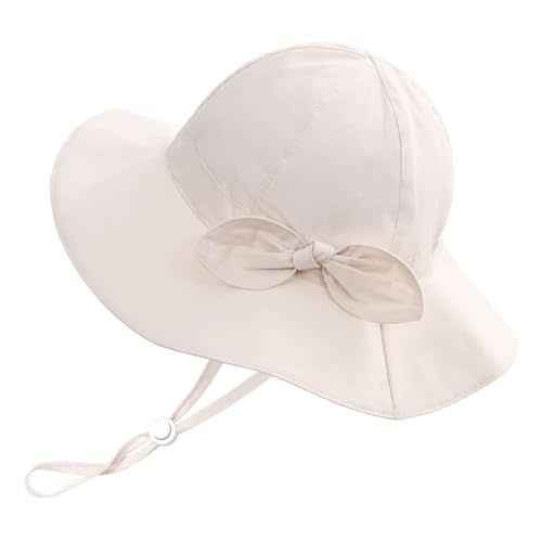 Baby Girl Sun Hat Summer Foldable Beach Hats with UPF50+ Sun Protection Wide Brim Toddler Bucket Hat Cap
