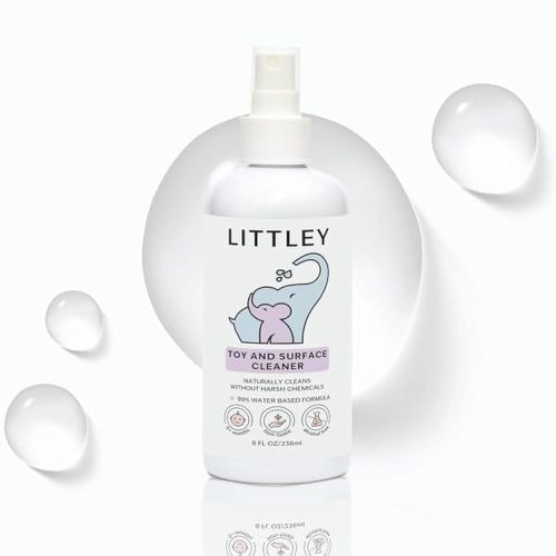 Littley Toy & Surface Cleaner with Hypochlorous Acid, Fragrance-Free, Made Without Ammonia, Bleach, Phosphates, Phthalates, or Dyes, 8oz Spray Bottle