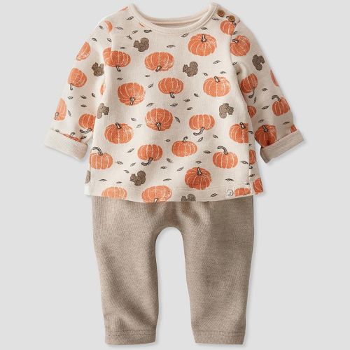 Baby Little Planet by Carter's Organic Cotton 2-Piece Top & Bottom Set in Harvest Pumpkins