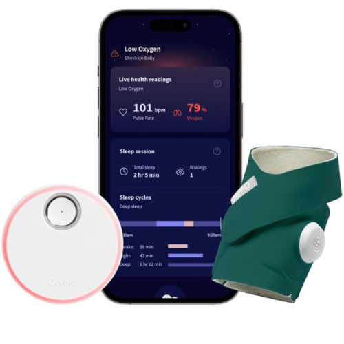 Owlet Dream Sock® - FDA-Cleared Smart Baby Monitor - Track Live Pulse (Heart) Rate, Oxygen in Infants - Receive Notifications