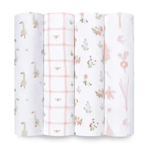 Country Floral | Cotton Muslin Swaddle 4 Pack | aden + anais
