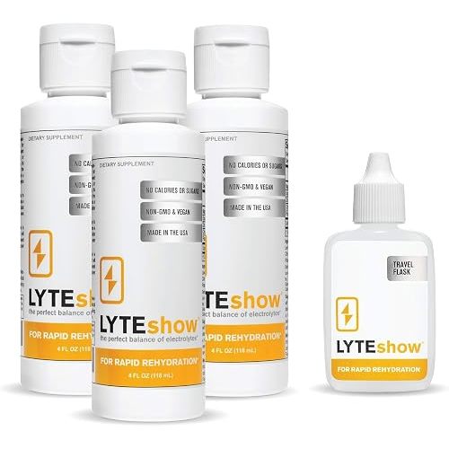 LyteLine LyteShow Sugar-Free Electrolyte Supplement, 3 Pack, 120 Servings - Keto Friendly, Zinc and Magnesium for Rapid Rehydration, Workout, Muscle Recovery and Energy - Vegan