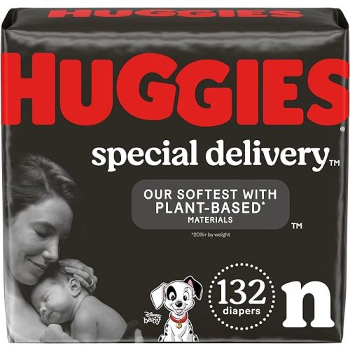 Huggies Special Delivery Hypoallergenic Baby Diapers Size Newborn (up to 10 lbs), 132 Ct, Fragrance Free, Safe for Sensitive Skin