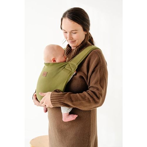 Happy! Haven Baby Carrier – Stretchy Ergonomic Cross-Back Soft Structured Carrier for Newborns to Toddlers (7–35 lbs), Adjustable Fit, Organic Cotton Blend