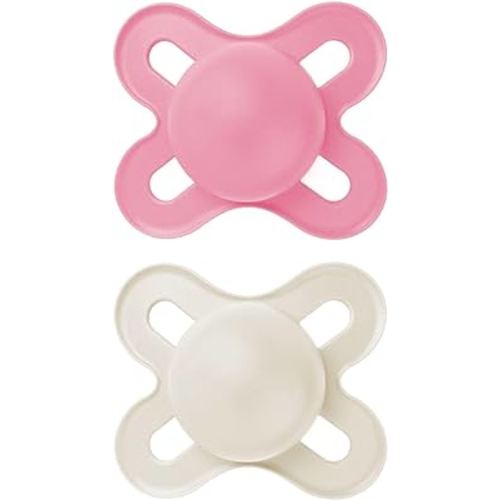 MAM Original Start Matte Newborn Baby Pacifier, Best Pacifier for Breastfed Babies, Sterilizer Case, Girl, 0-3 Months (Pack of 2)