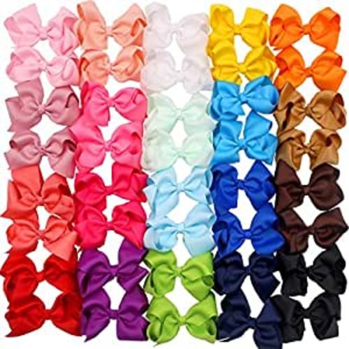 Amazon.com : CÉLLOT 40 Pieces 4.5 Inch Hair Bows for Girls Clips Grosgrain Ribbon Boutique Hair Bow Alligator Clips For Girls Teens Toddlers Kids in Pairs : Beauty & Personal Care