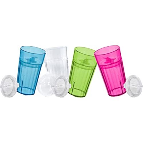 Reflo Smart Cup (Asst 4 colors) Open Training Cup, Toddler Cup, No Suction 6oz, 360 Control-Flow, USA MADE Premium High-Impact Plastic
