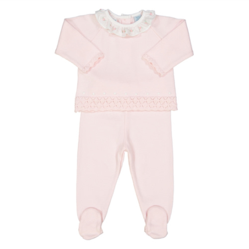 Rose Ruffle Collar Diamond Knit Set I Feltman Brothers