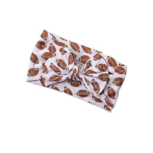 BBTDIN Baby Football Turban Headband - Hair Band Bow for Infant, Toddler - Football Hair Accessory for Girls and Boys - 1 Count