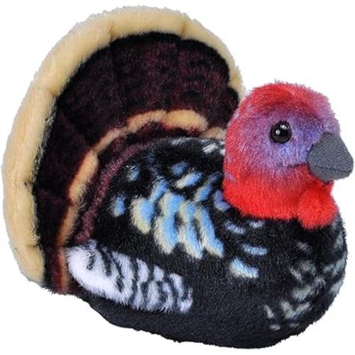 Wild Republic Audubon Birds Turkey Plush with Authentic Bird Sound, Stuffed Animal, Toys for Kids & Birders 5" , Wild Turkey