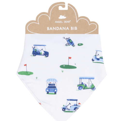 Bandana Bib - Vintage Golf Carts Blue – Angel Dear