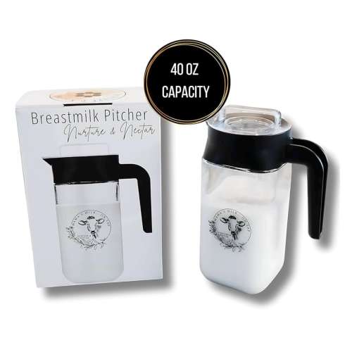 40oz Glass Breastmilk Pitcher: Easy Pour, Fridge Storage