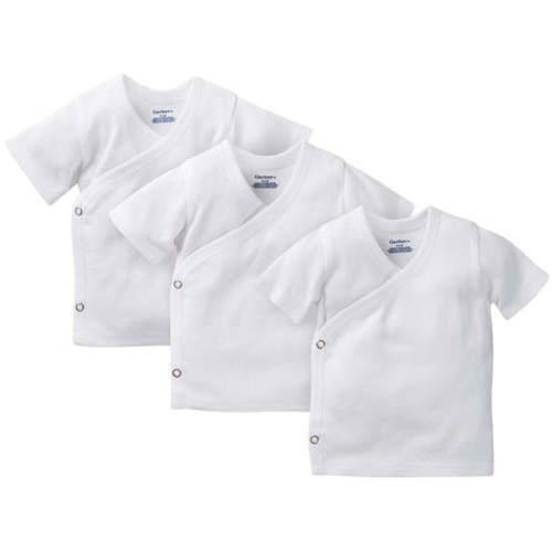 3-Pack White Side-Snap Short Sleeve Shirts